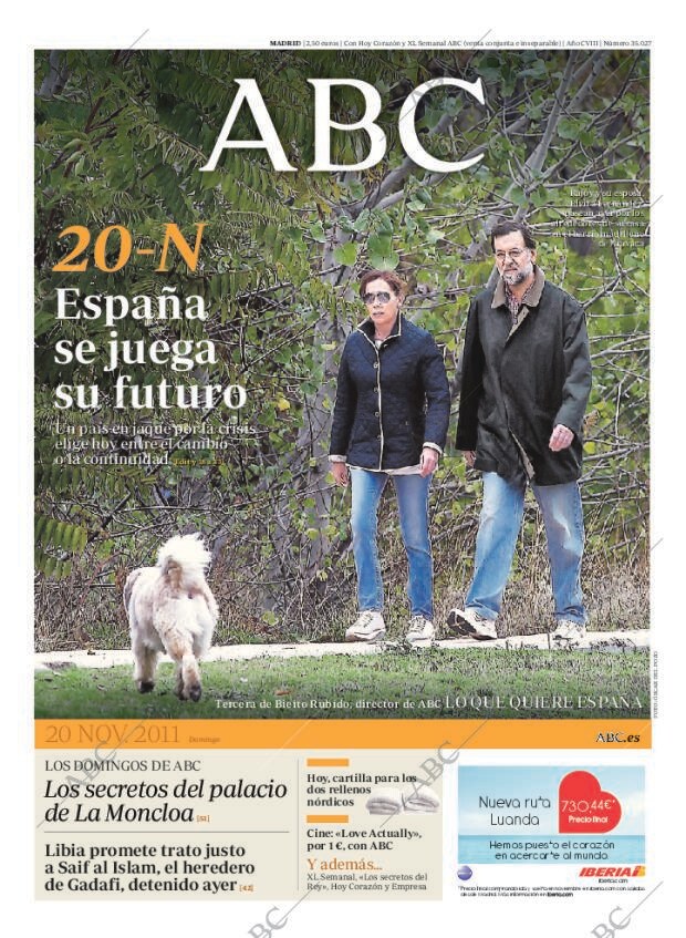ABC MADRID 20-11-2011 página 1