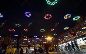 Primer dia de las luces de Navidad. En la imagen, la Plaza Mayor