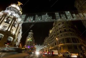 Primer día de las luces de navidad. Gran Vía