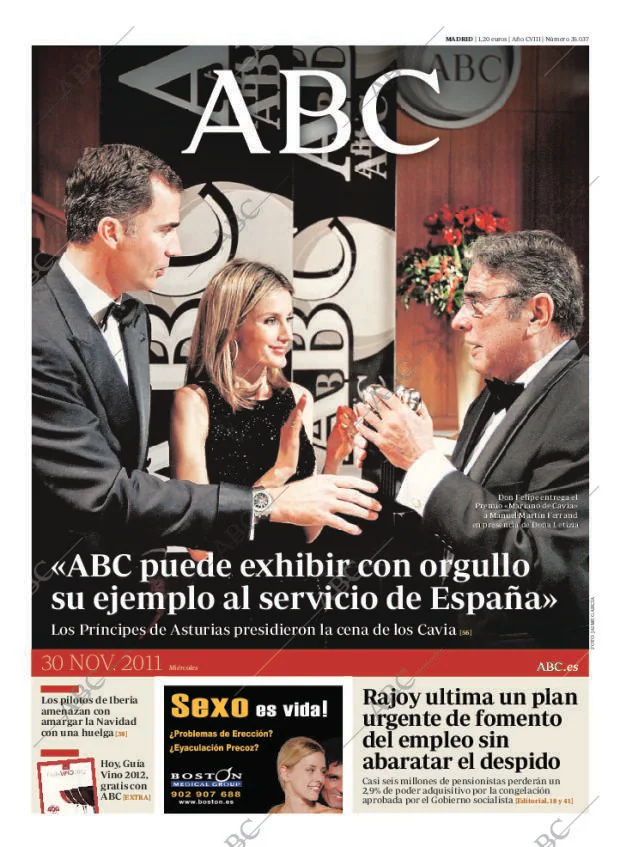 ABC MADRID 30-11-2011 página 1