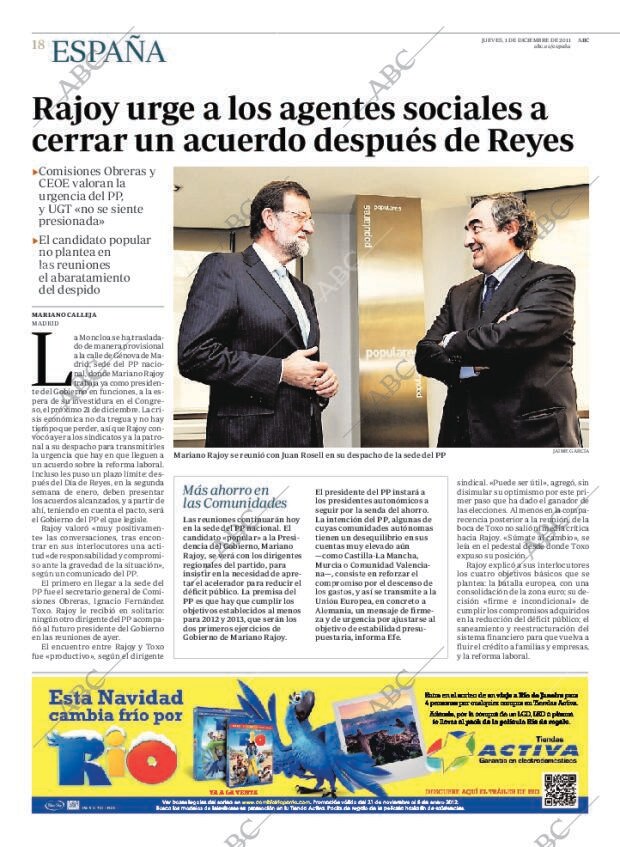 ABC MADRID 01-12-2011 página 18