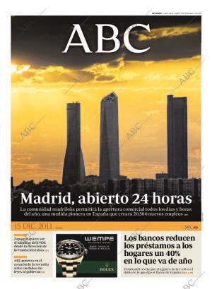 ABC MADRID 15-12-2011 página 1