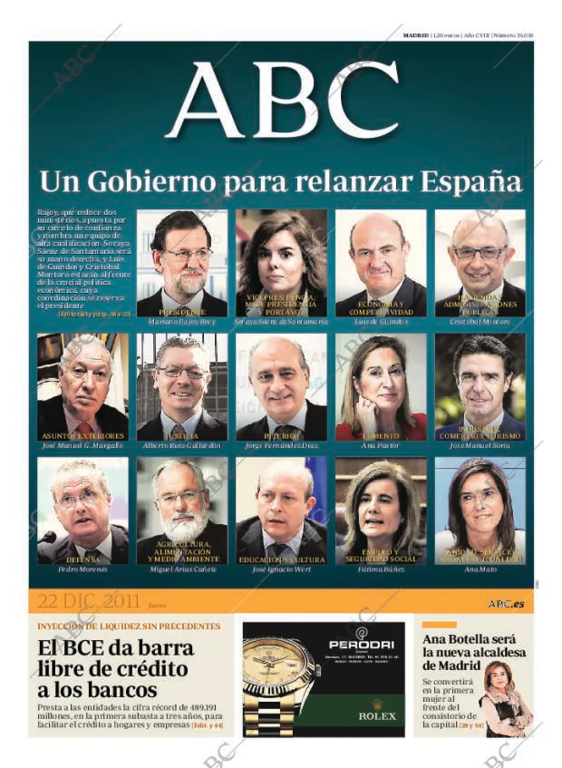 ABC MADRID 22-12-2011 página 1