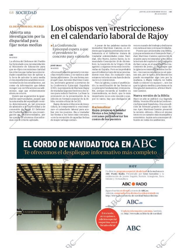 ABC MADRID 22-12-2011 página 68