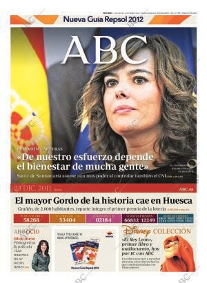 ABC MADRID 23-12-2011 página 1