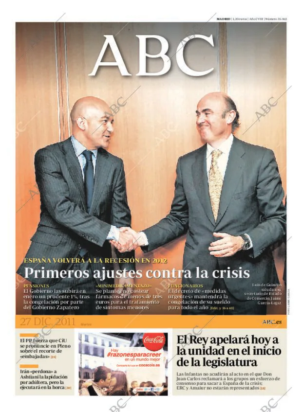 ABC MADRID 27-12-2011 página 1
