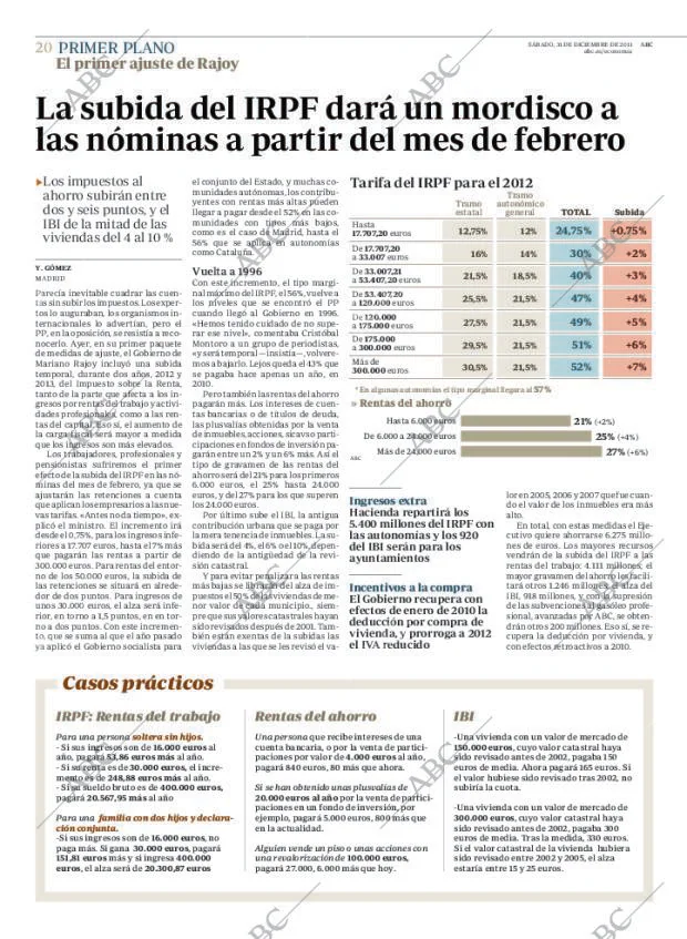 ABC MADRID 31-12-2011 página 20