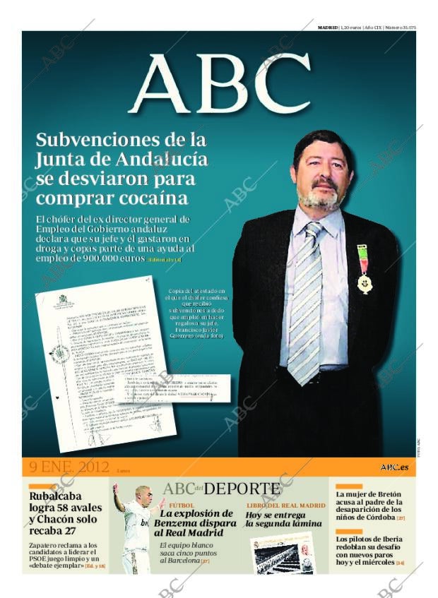 ABC MADRID 09-01-2012 página 1