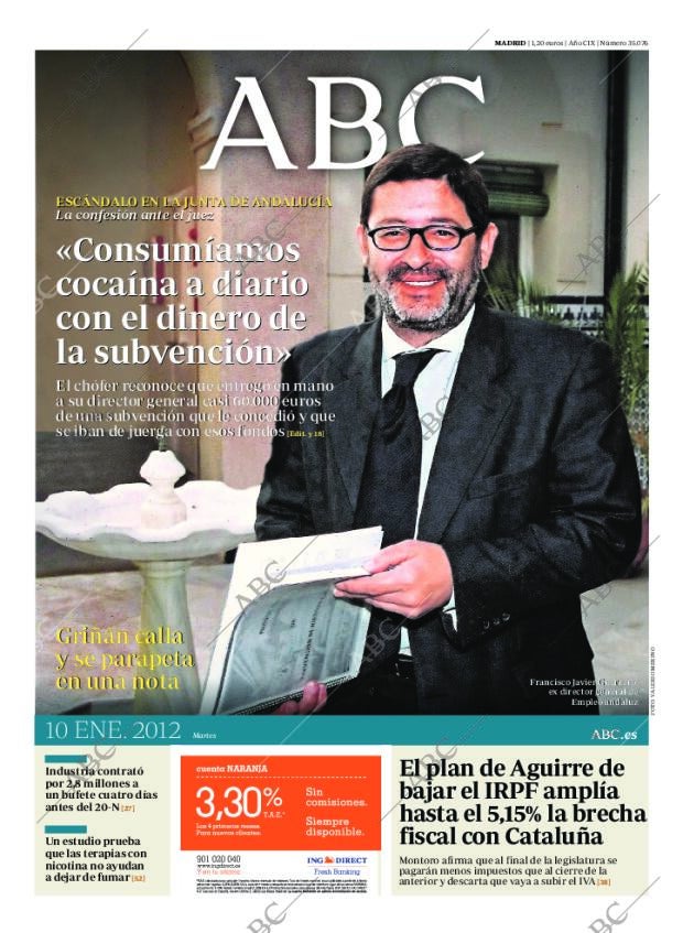 ABC MADRID 10-01-2012 página 1