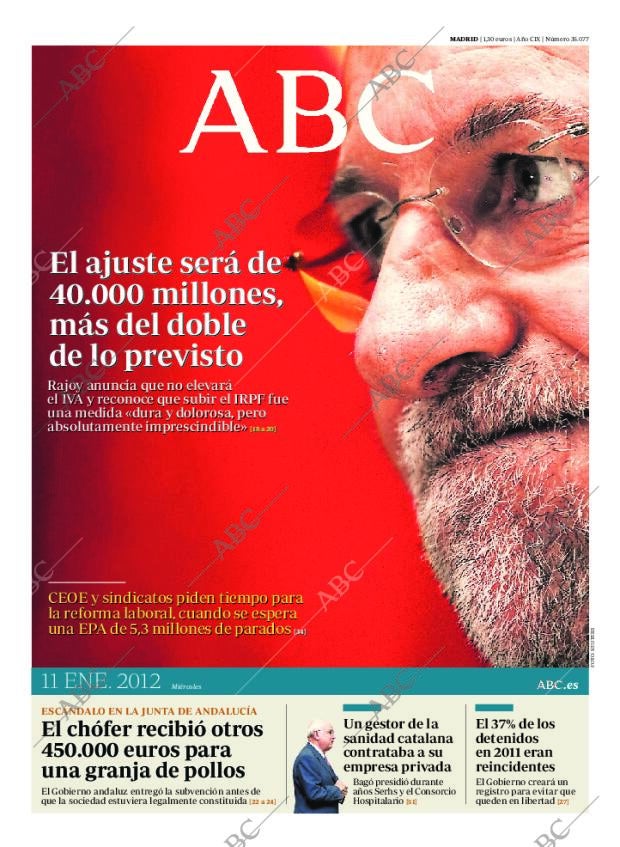 ABC MADRID 11-01-2012 página 1
