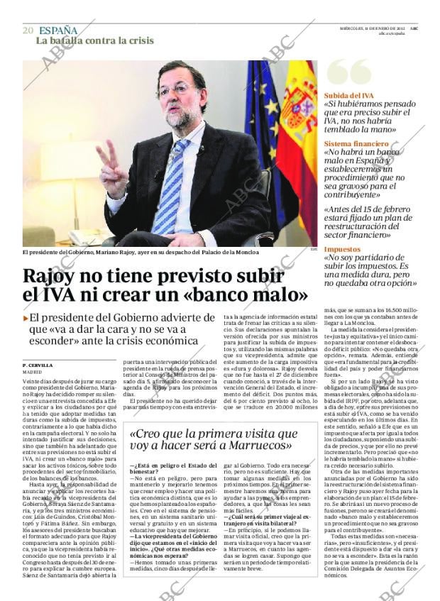 ABC MADRID 11-01-2012 página 20