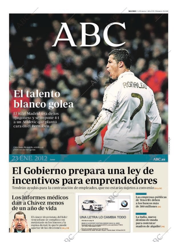 ABC MADRID 23-01-2012 página 1