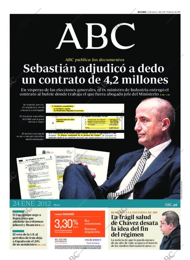 ABC MADRID 24-01-2012 página 1