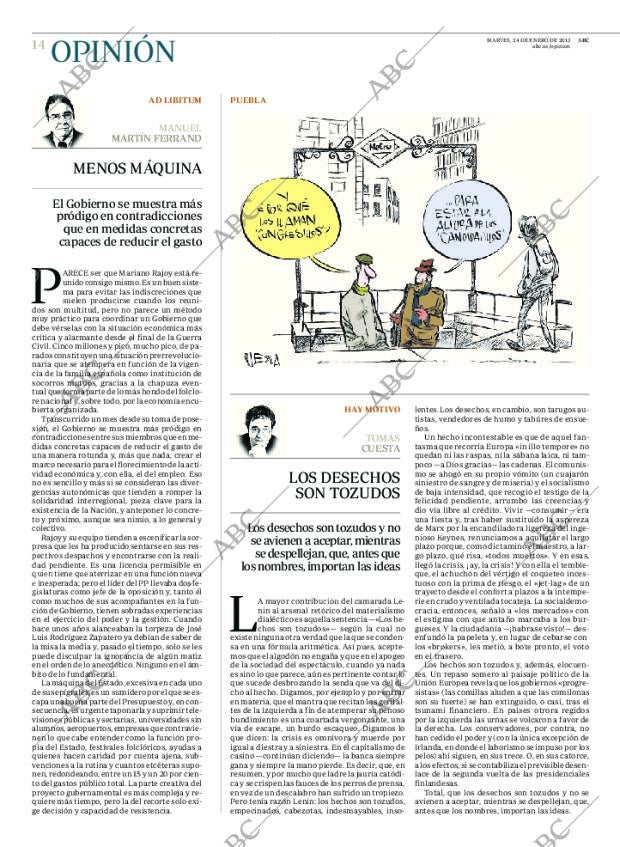 ABC MADRID 24-01-2012 página 14