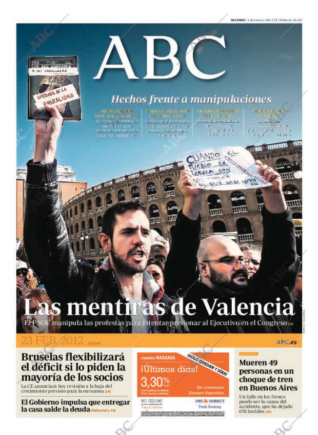 ABC MADRID 23-02-2012 página 1