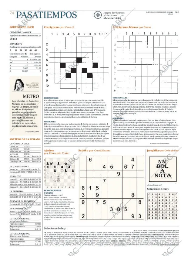 ABC MADRID 23-02-2012 página 74