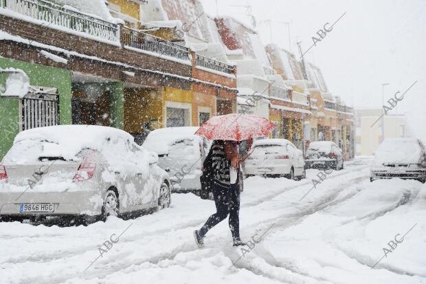 Insólita imagen de Murcia recibiendo la primavera bajo la nieve