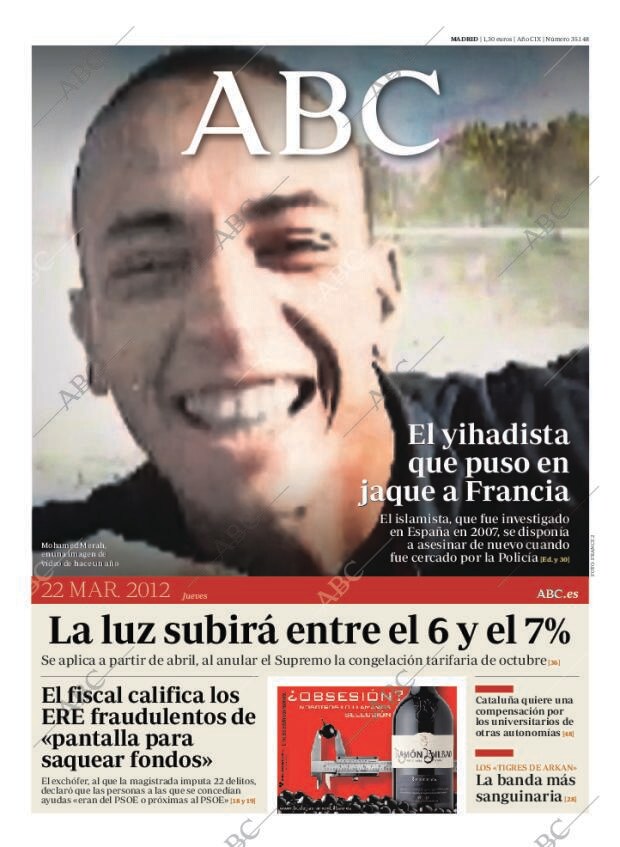 ABC MADRID 22-03-2012 página 1