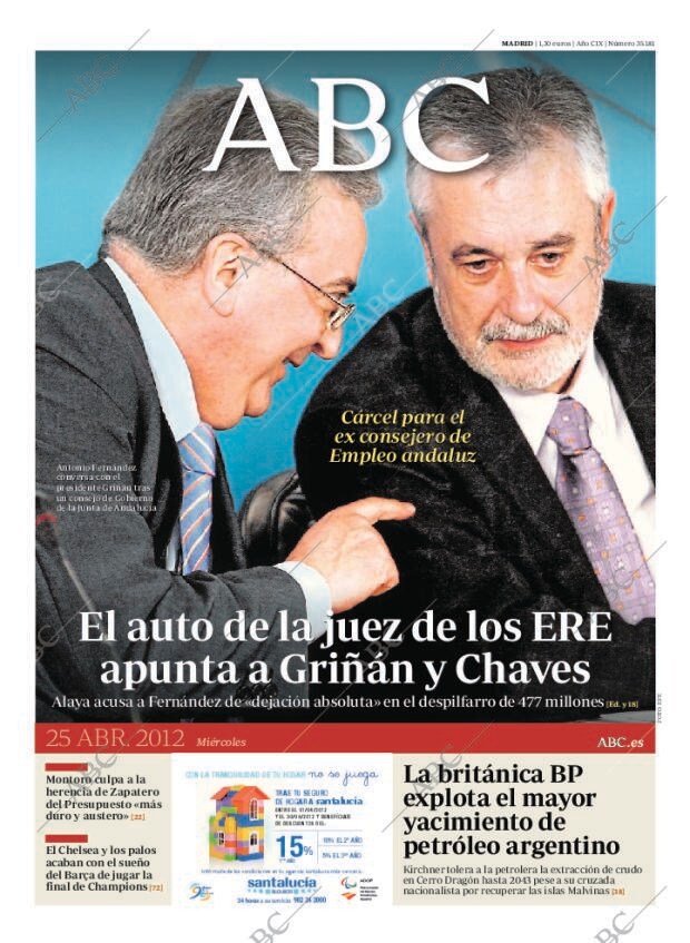 ABC MADRID 25-04-2012 página 1