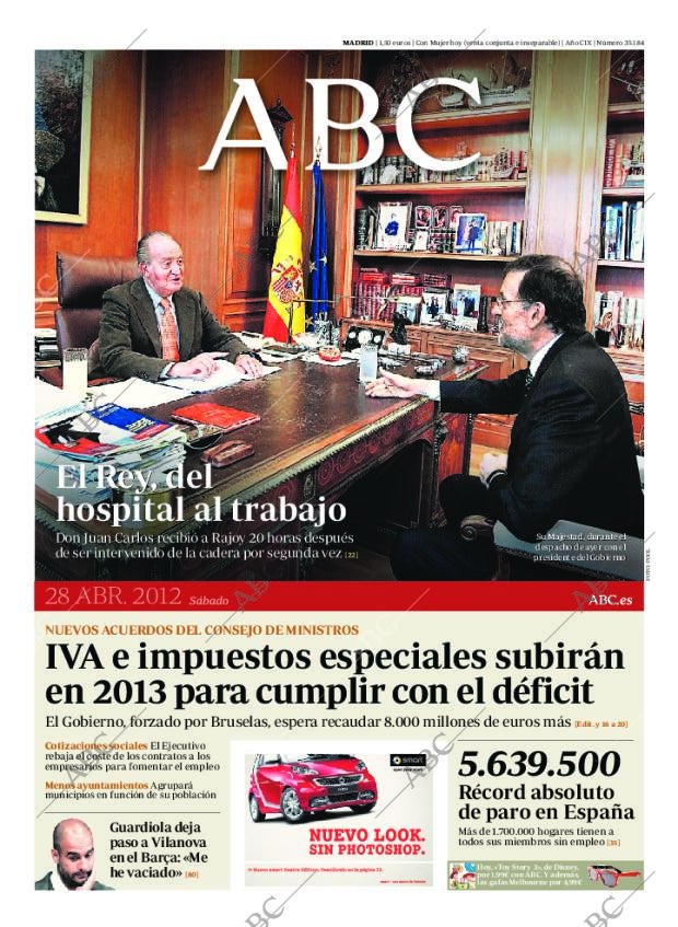 ABC MADRID 28-04-2012 página 1