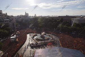 Celebración de la victoria de la selección española en la Eurocopa