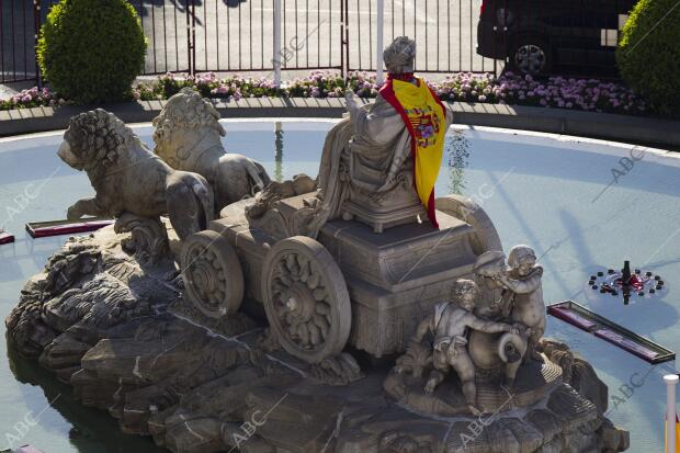 Celebración de la victoria de la selección española en la Eurocopa