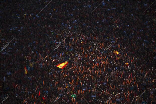 Celebración de la victoria de la selección española en la Eurocopa