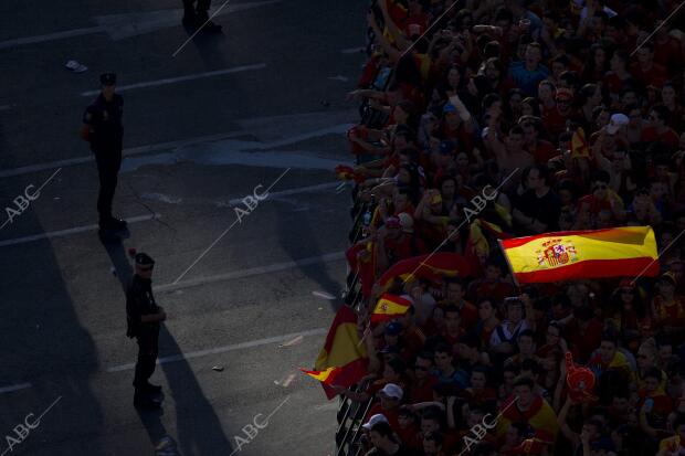 Celebración de la victoria de la selección española en la Eurocopa