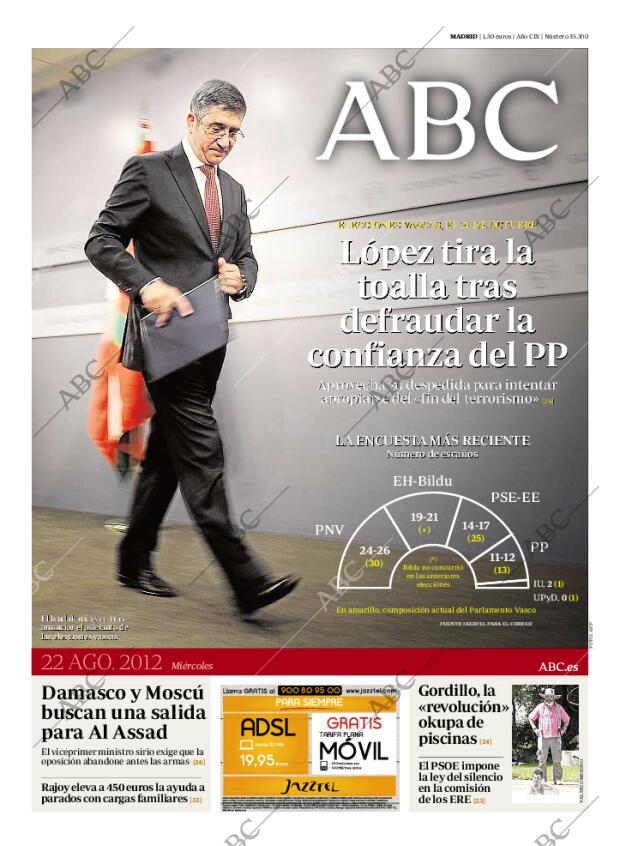 ABC MADRID 22-08-2012 página 1