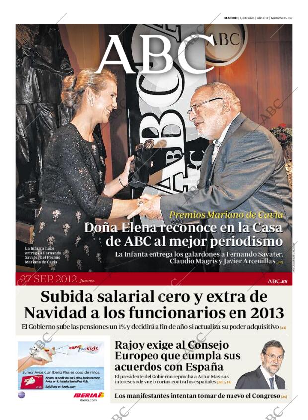 ABC MADRID 27-09-2012 página 1