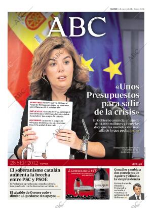 ABC MADRID 28-09-2012 página 1