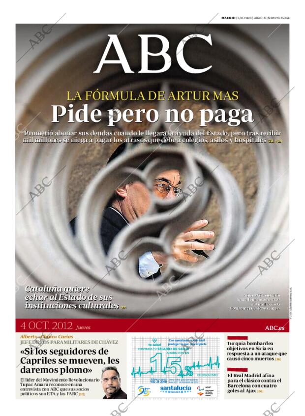 ABC MADRID 04-10-2012 página 1