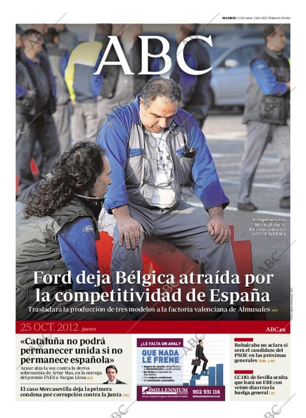 ABC MADRID 25-10-2012 página 1