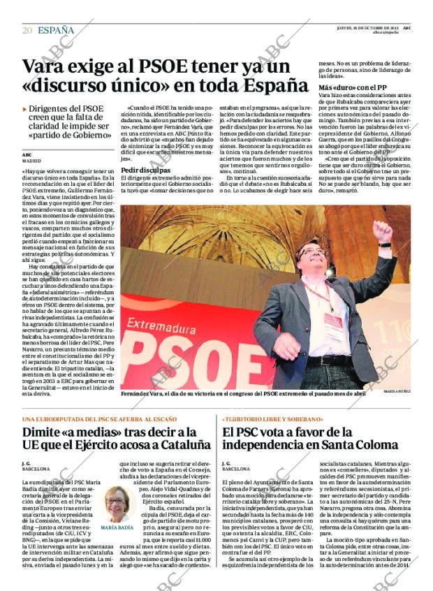 ABC MADRID 25-10-2012 página 20