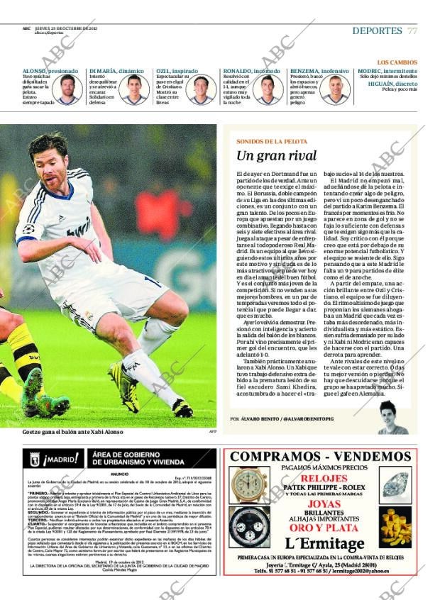 ABC MADRID 25-10-2012 página 77