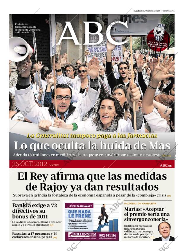 ABC MADRID 26-10-2012 página 1