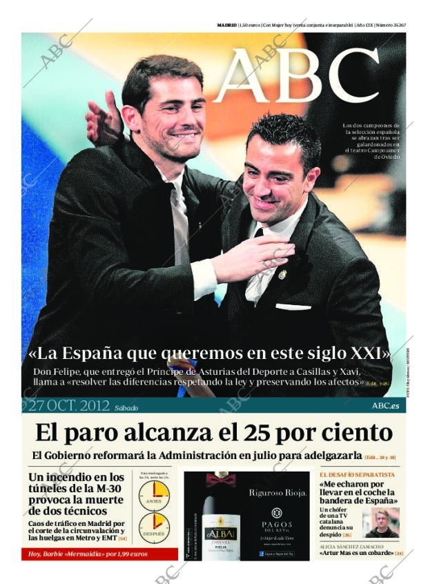 ABC MADRID 27-10-2012 página 1