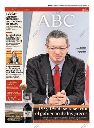 ABC MADRID 22-12-2012 página 1