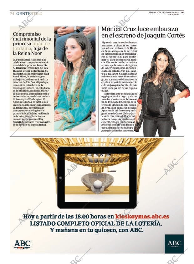 ABC MADRID 22-12-2012 página 74