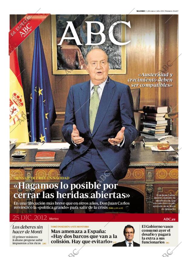 ABC MADRID 25-12-2012 página 1