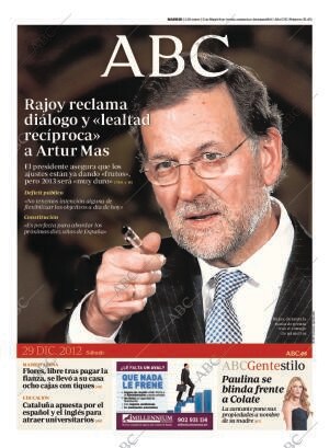 ABC MADRID 29-12-2012 página 1