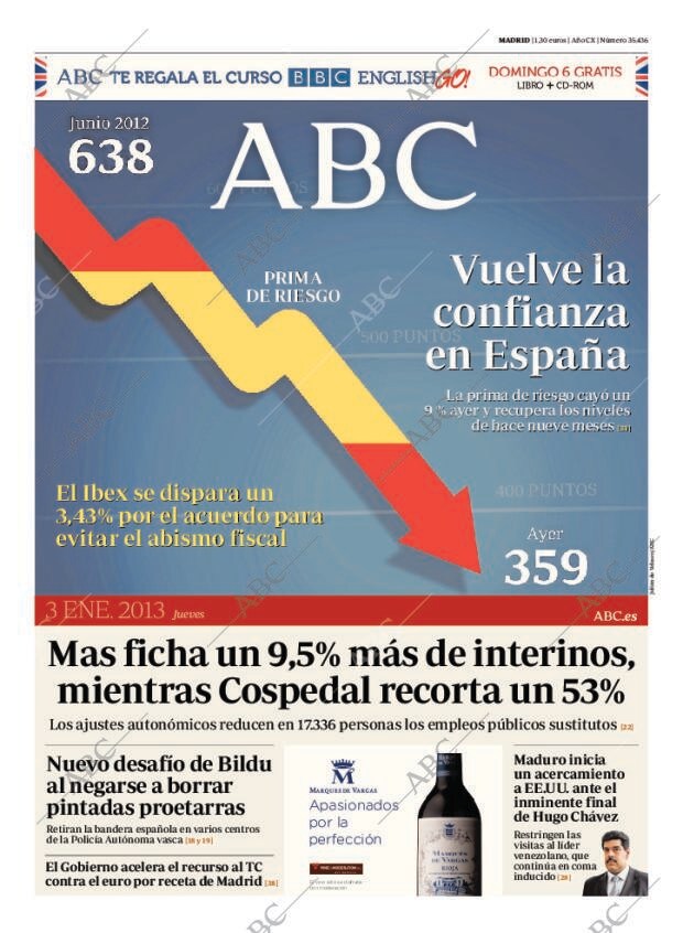 ABC MADRID 03-01-2013 página 1