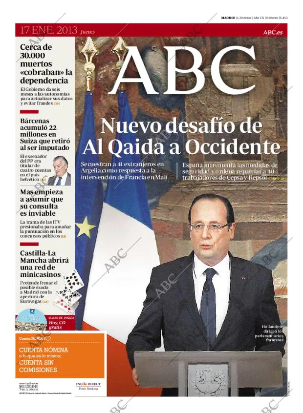 ABC MADRID 17-01-2013 página 1