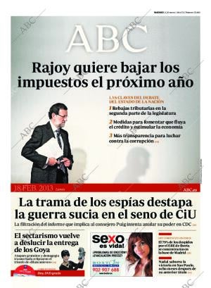 ABC MADRID 18-02-2013 página 1