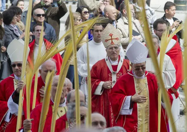 En la imagen, Monseñor Rouco en la procesión de las palmas del Domingo de Ramos