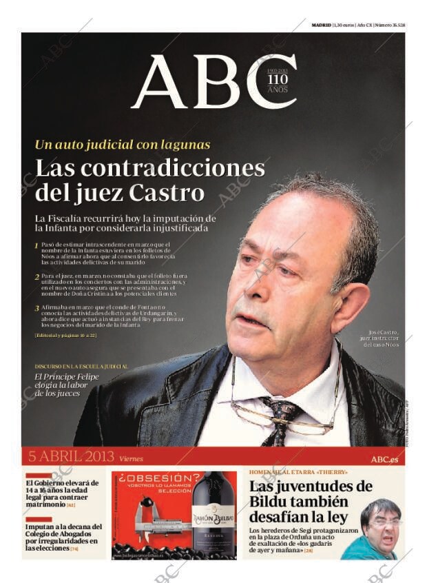 ABC MADRID 05-04-2013 página 1