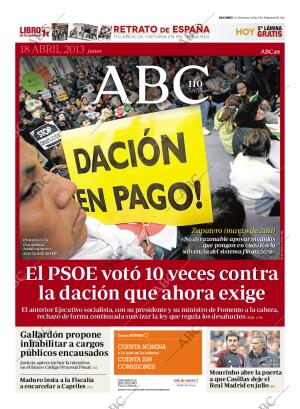 ABC MADRID 18-04-2013 página 1