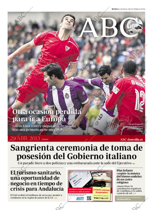 ABC SEVILLA 29-04-2013 página 1