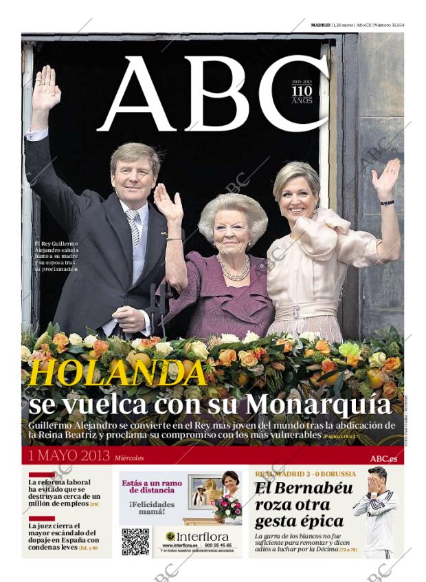 ABC MADRID 01-05-2013 página 1