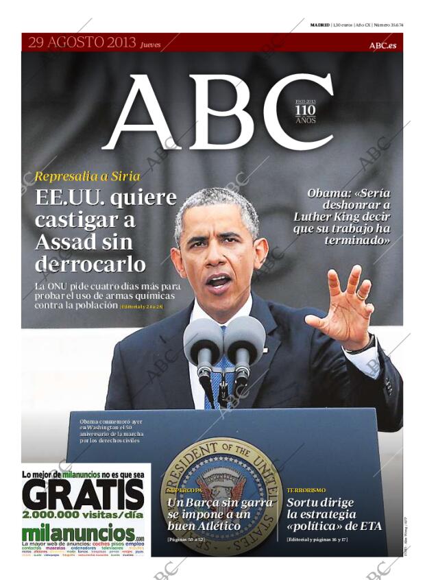 ABC MADRID 29-08-2013 página 1